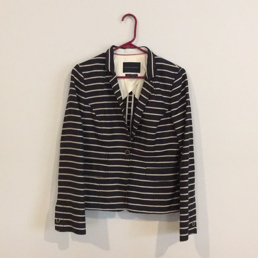 Banana Republic stripe blazer navy size 10